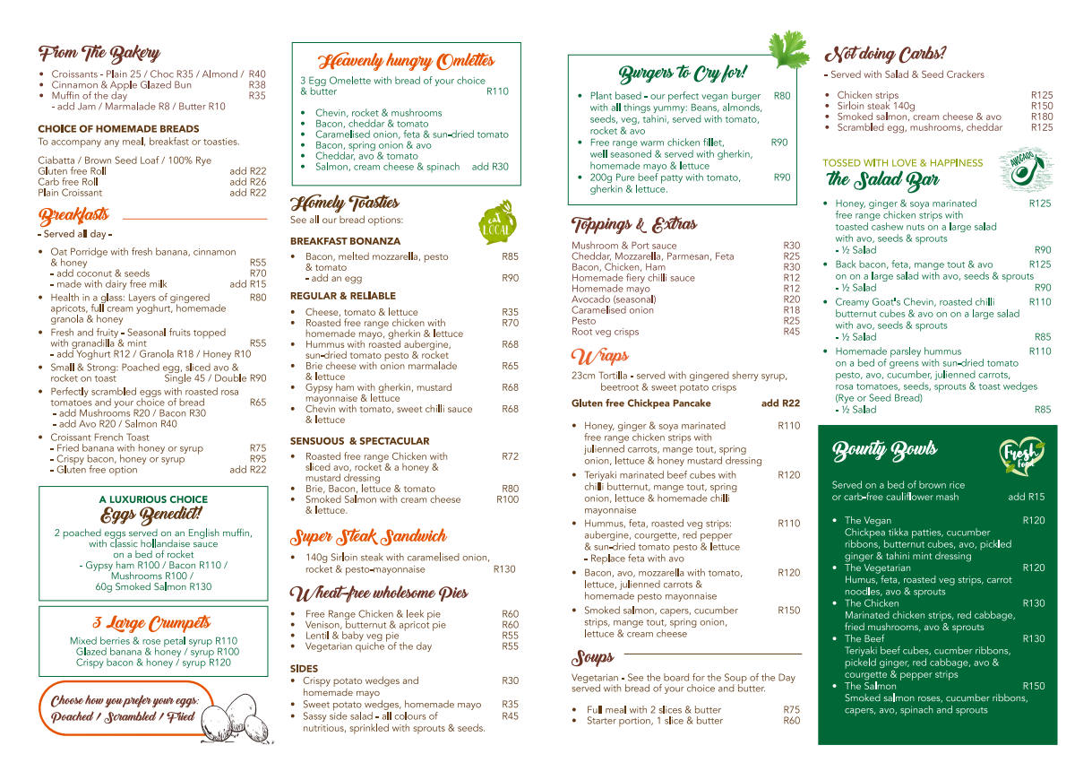 Mango Ginger Menu Page 2